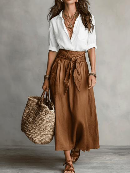 Estella - Elegant Blouse & Midi Skirt Set