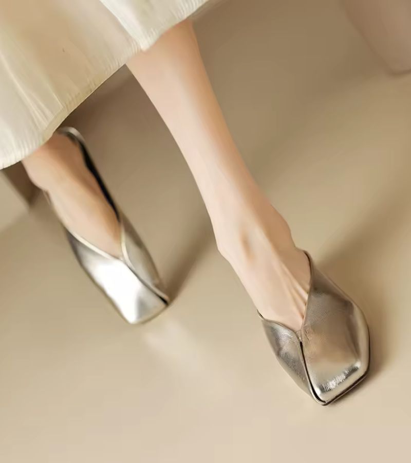 Camellia - Premium Square-Toe Mule