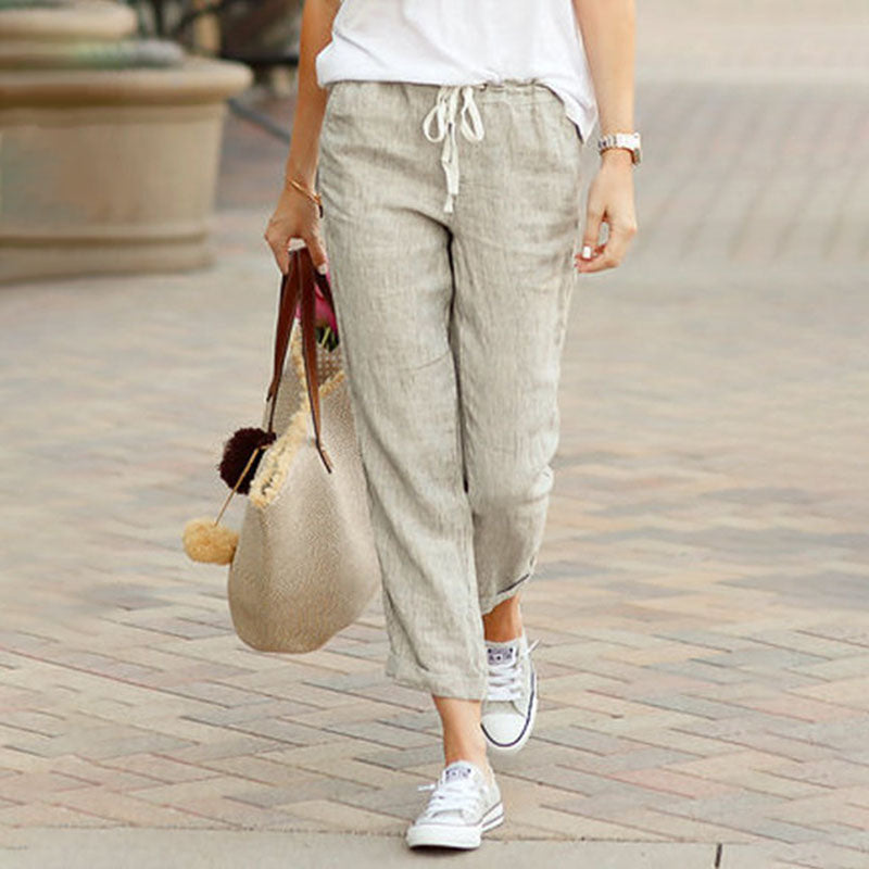 Lisette - Breathable Drawstring Trousers
