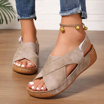 Lacey - Cross Strap Comfort Sandals
