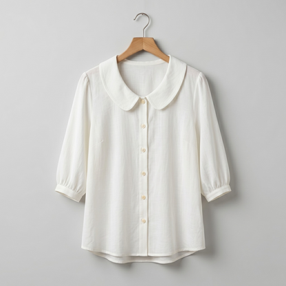 Phaelyn - Lightweight Rounded-Collar Blouse