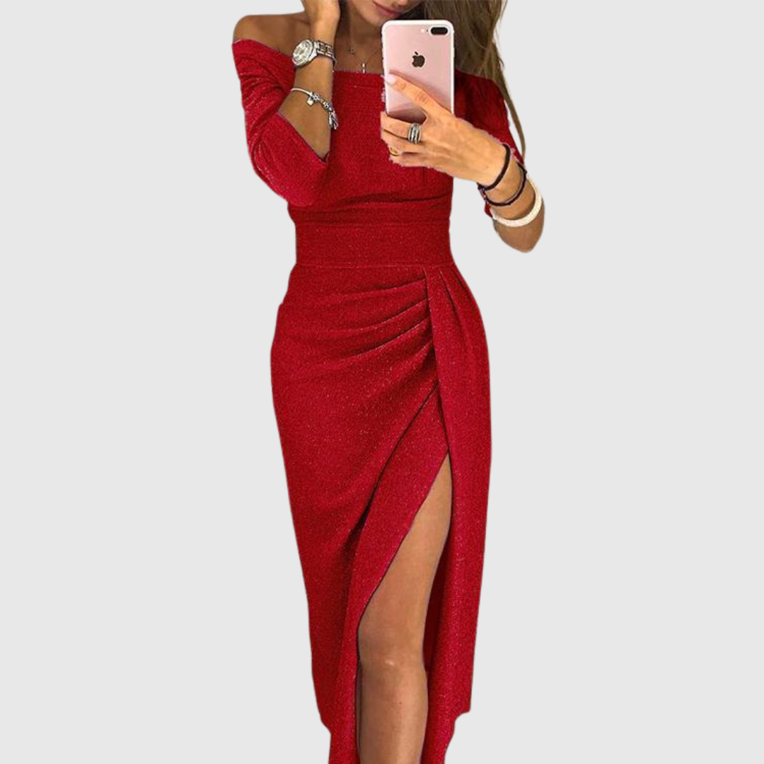 Lylah - Draped Halter-Neck Maxi Dress