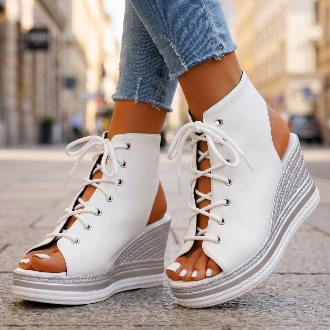 Layla - Elevated Lace-Up Wedge Sandals