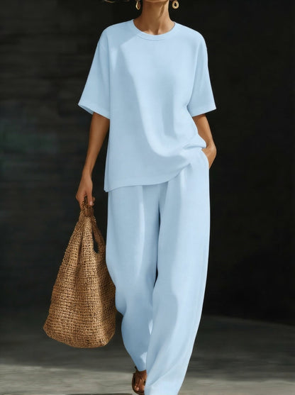 Annika - Relaxed Top and Wide Leg Trousers Set