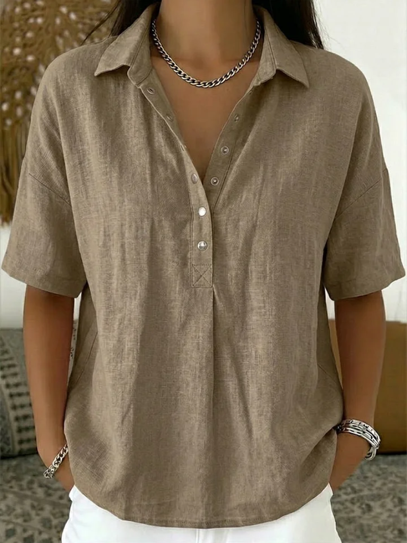 Eulalia - Soft-Touch Collared Blouse