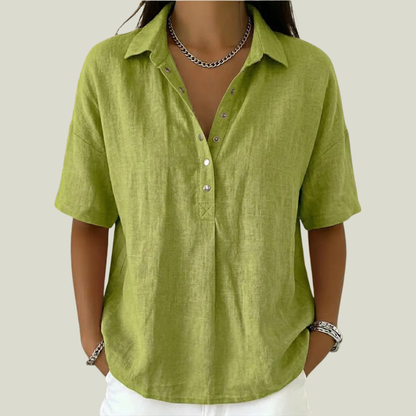 Nina - Soft-Touch Collared Blouse