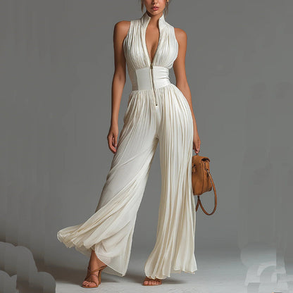 Thessaly - Soft-Touch Wide-Leg Jumpsuit