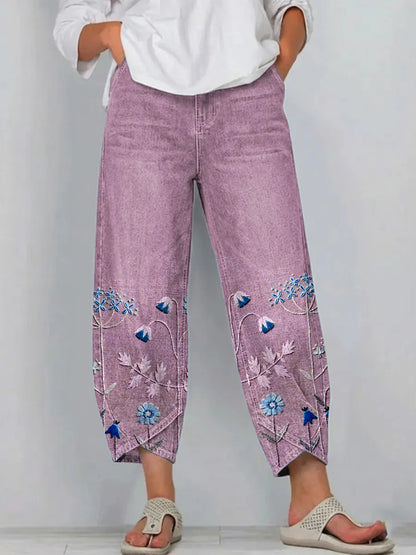 Giada - Printed Relaxed Fit Jeans
