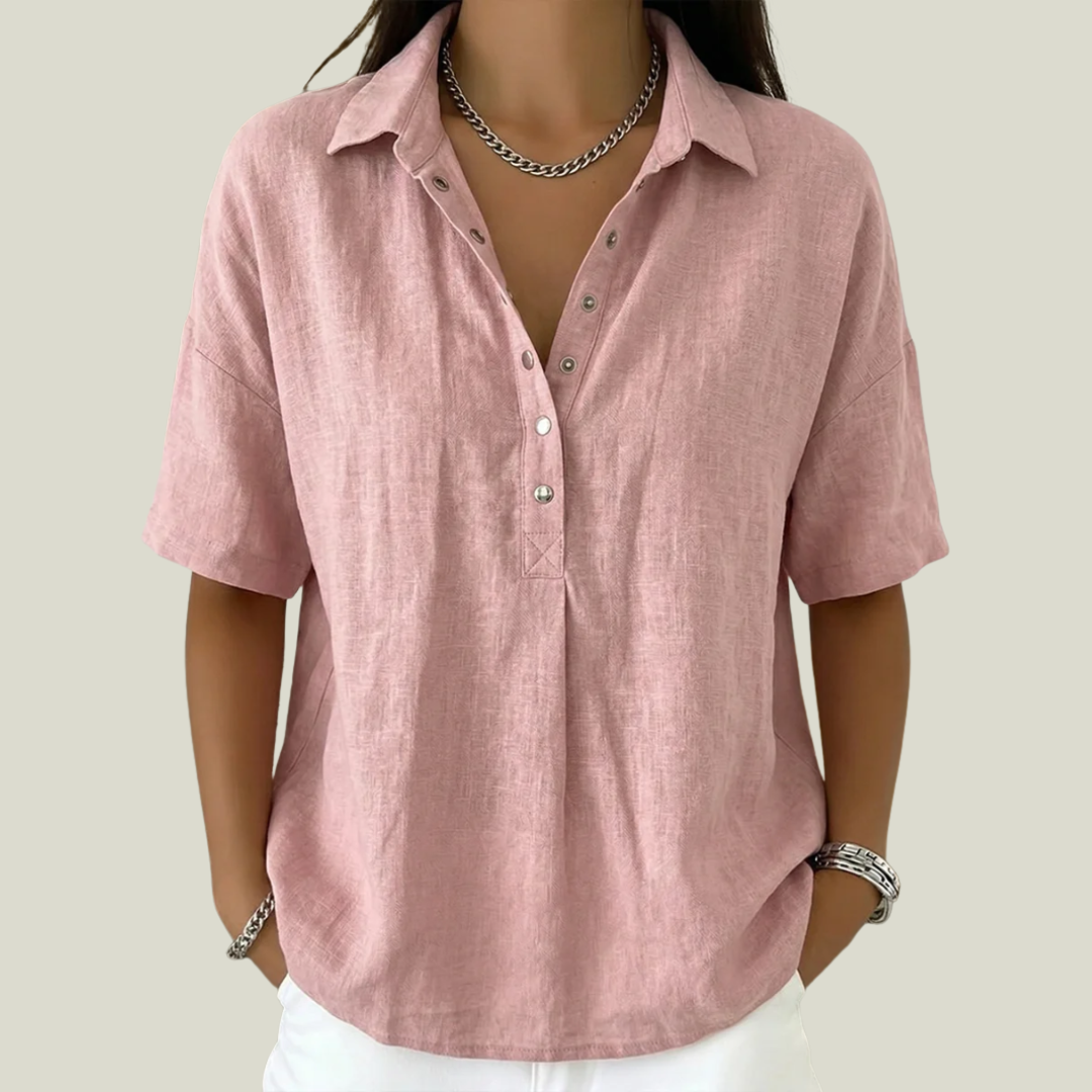 Nina - Soft-Touch Collared Blouse