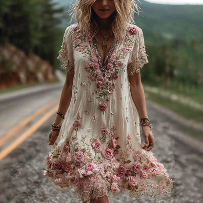 Giselda - Floral Embroidered Dress