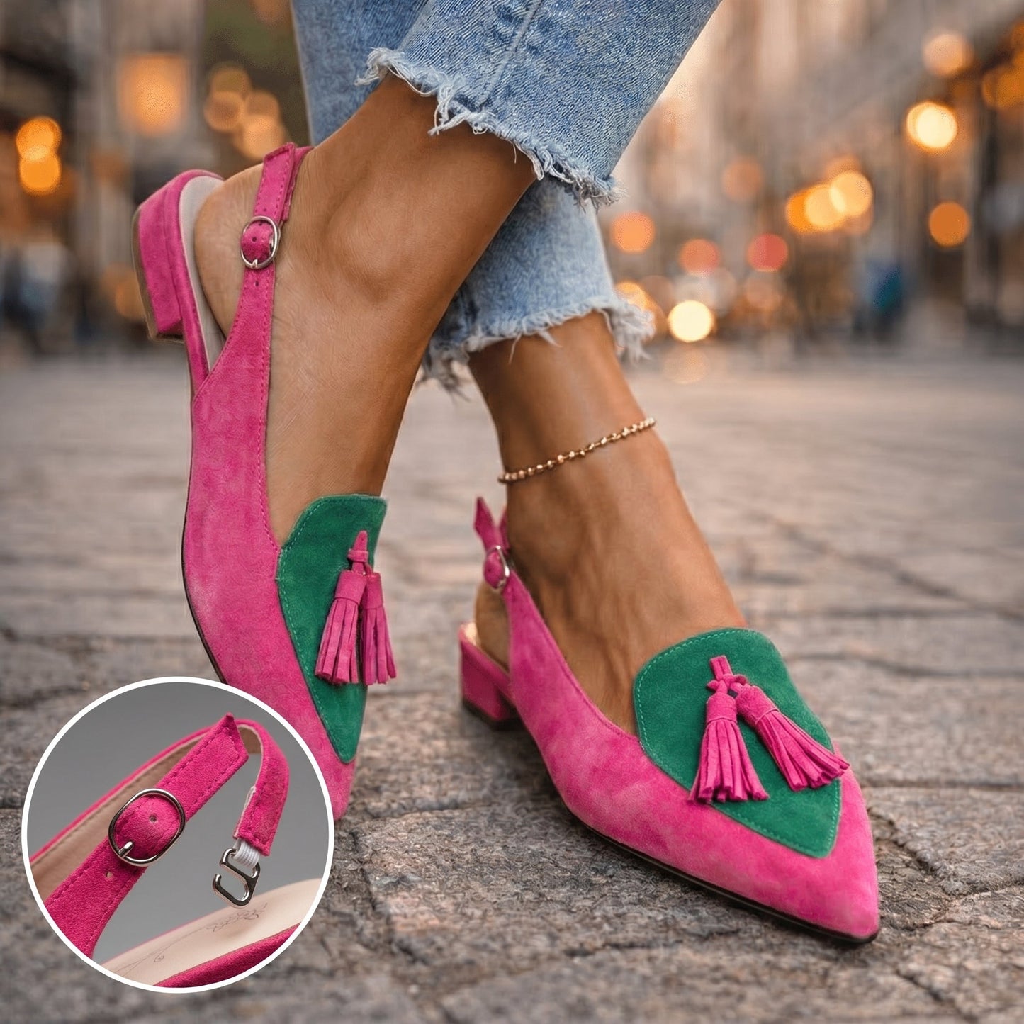 Margot - Soft-Touch Tassel Slingback Sandals