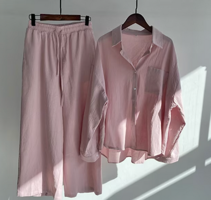 Kairi - Oversized Blouse and Palazzo Trousers Set