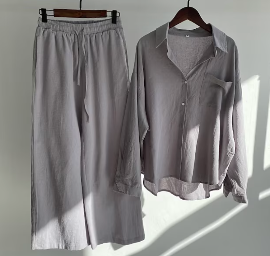 Kairi - Oversized Blouse and Palazzo Trousers Set