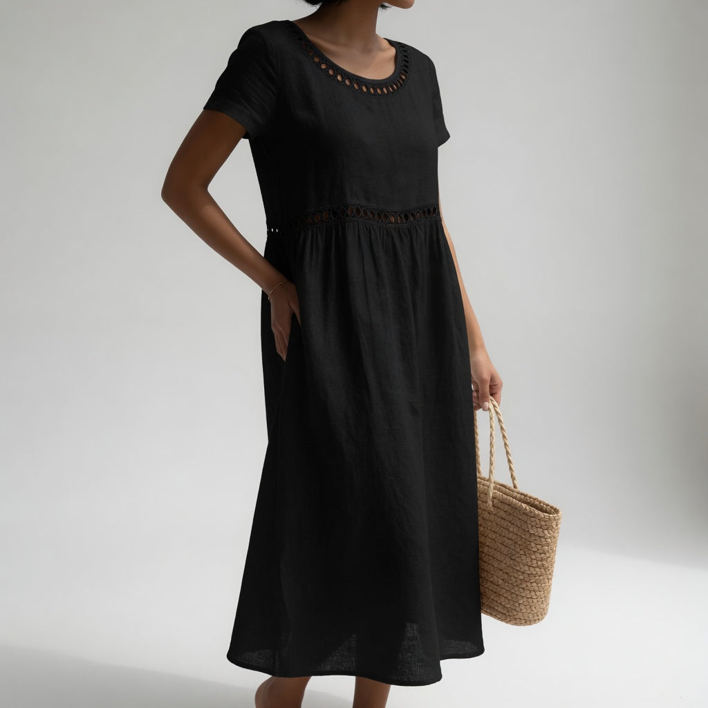 Ysoline - Soft-Touch Embroidered Midi Dress