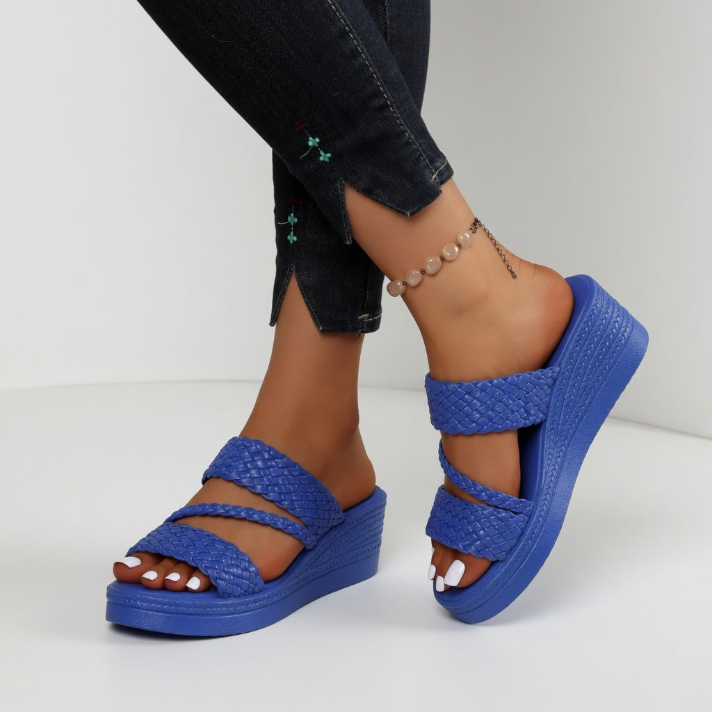 Whitley - Braided Platform Slide Sandals