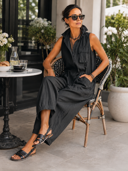 Nerine - Soft-Touch Cargo Jumpsuit
