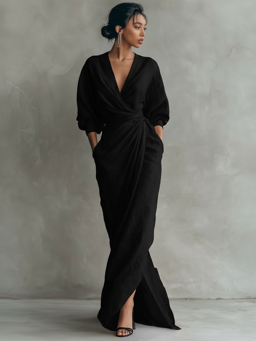 Ariana - Elegant Linen Maxi Dress