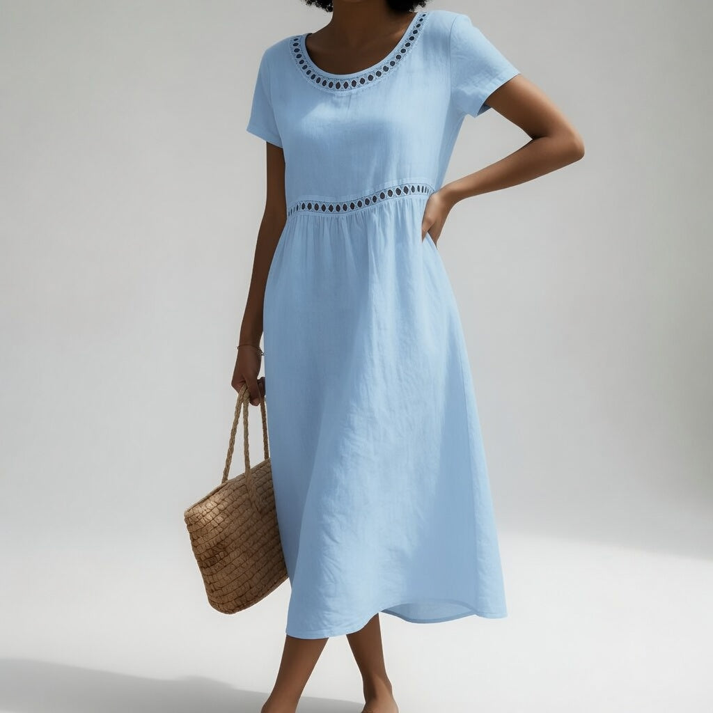 Ysoline - Soft-Touch Embroidered Midi Dress