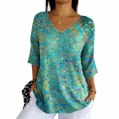 Phaela - Soft-Touch Ribbed Knit Blouse