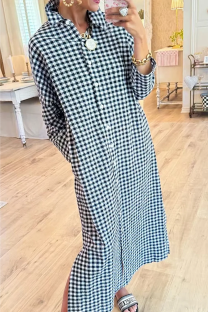 Eveloria - Premium Checked Shirt Dress