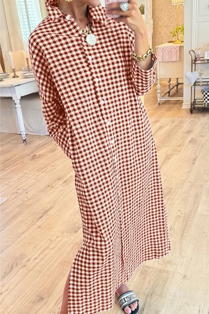 Eveloria - Premium Checked Shirt Dress