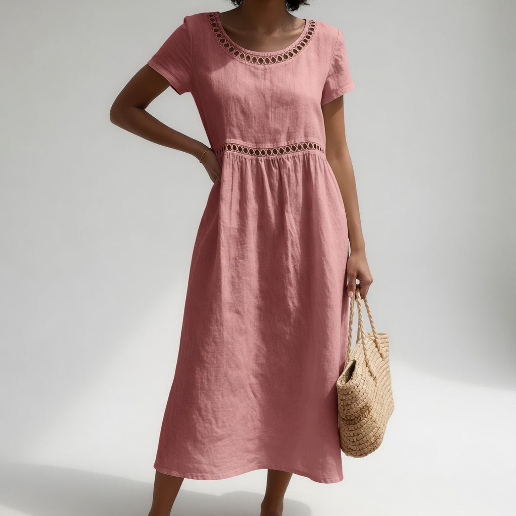 Ysoline - Soft-Touch Embroidered Midi Dress