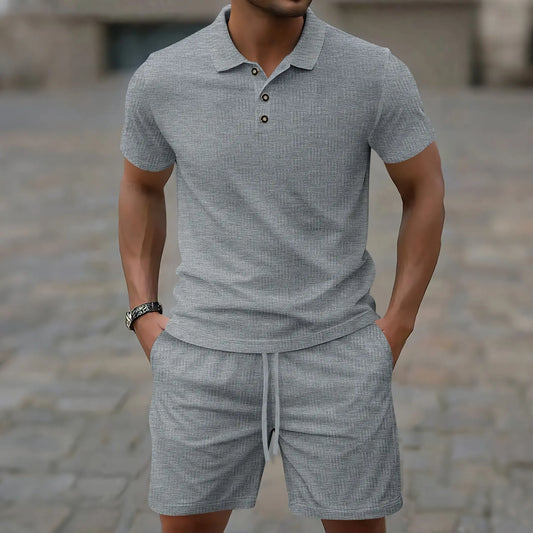 Pryce - Lightweight Men's Polo Shirt & Shorts Set