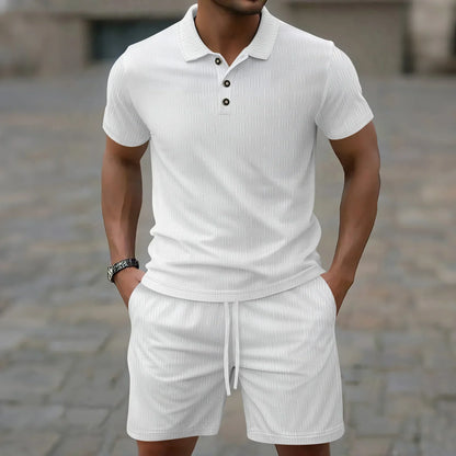 Pryce - Lightweight Men's Polo Shirt & Shorts Set