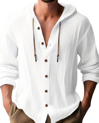 Fraser - Soft-Touch Hooded Henley T-Shirt
