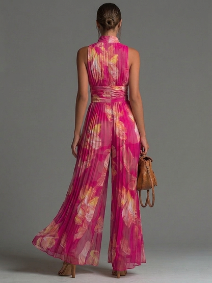 Azzurra - Lightweight Pleated Jumpsuit
