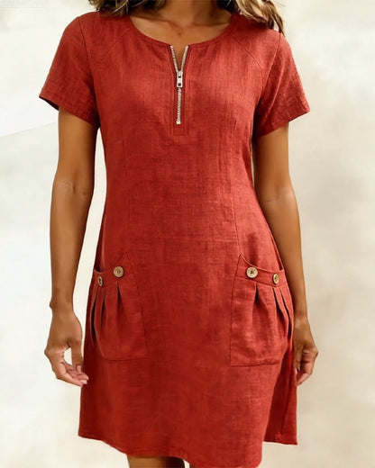 Ravelle - Soft-Touch Linen A-Line Dress