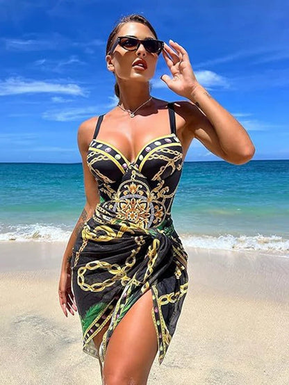 Diana - Sculpting Push-Up One-Piece Swimsuit & Cover-Up Set