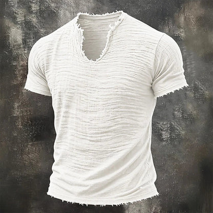 Jarrett - Textured V-Neck T-Shirt