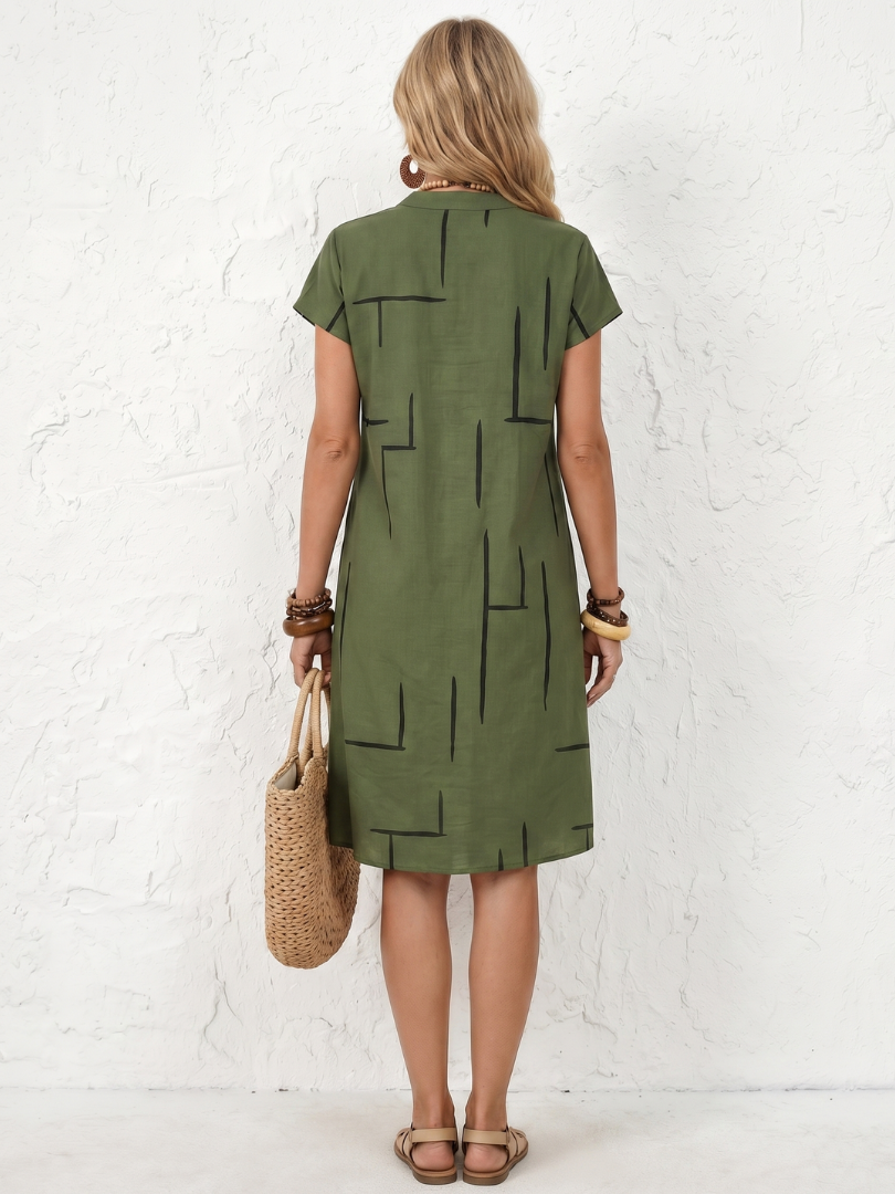 Elunara - Airy Abstract Print Dress