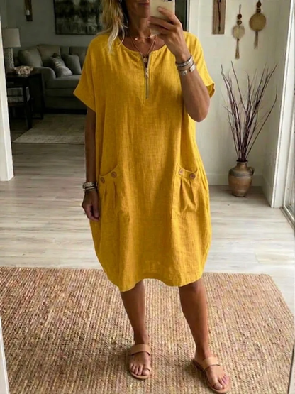 Adelise - Soft-Touch V-Neck Summer Dress