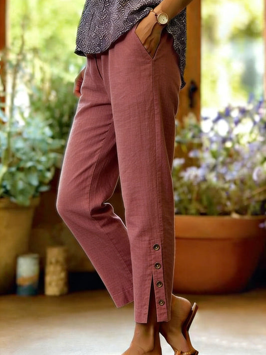 Bellamy - Button Detail Ankle Trousers