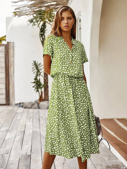 Linnet - Printed Tie Waist Midi Dress