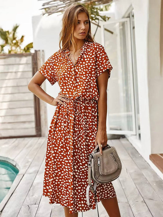 Linnet - Printed Tie Waist Midi Dress