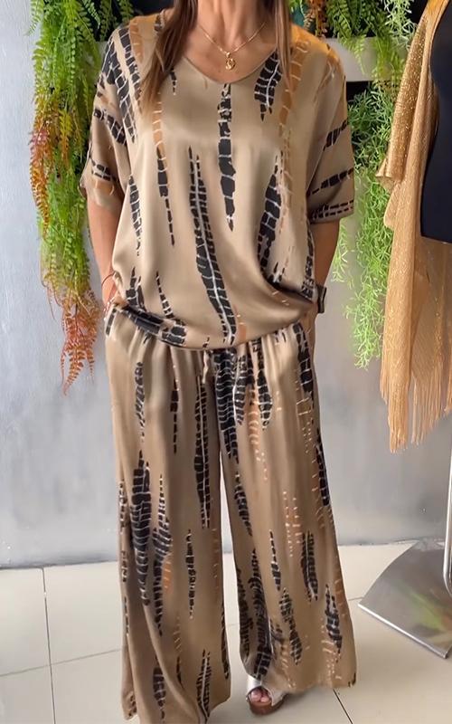 Kaemora - Soft-Touch Draped Two-Piece Set