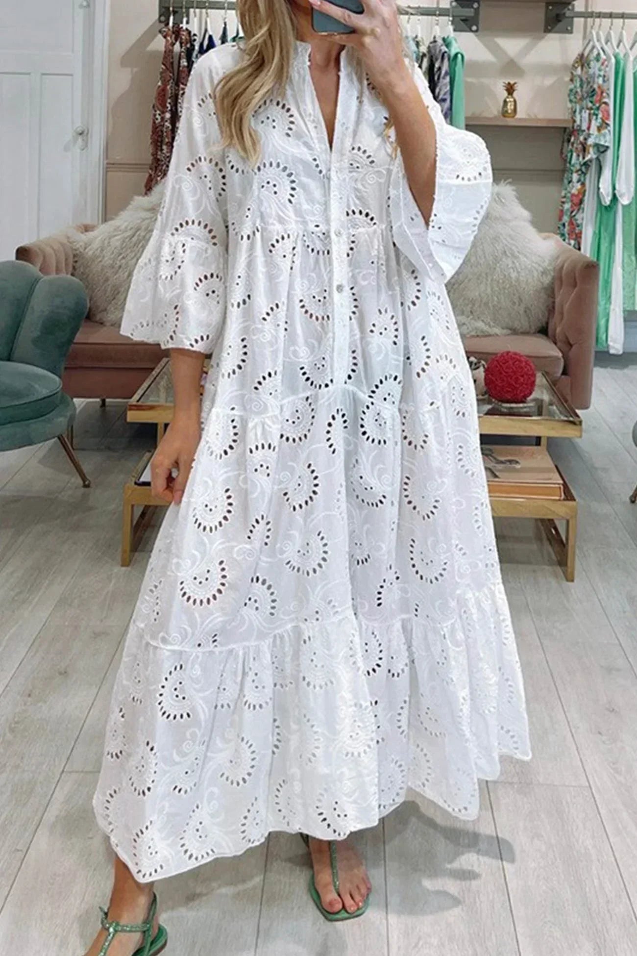 Kylie - Embroidered Maxi Dress