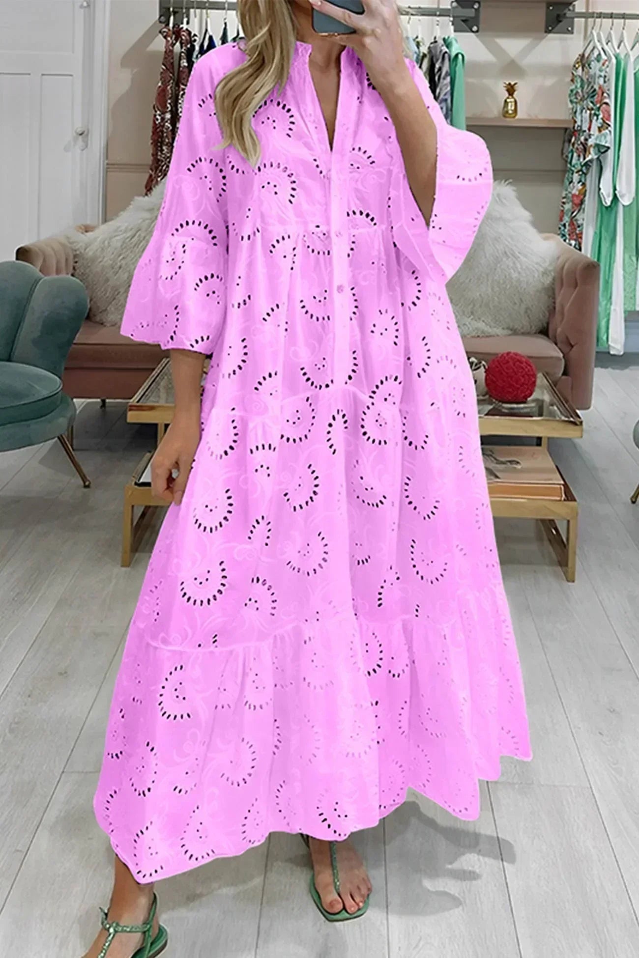 Kylie - Embroidered Maxi Dress