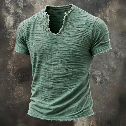 Jarrett - Textured V-Neck T-Shirt