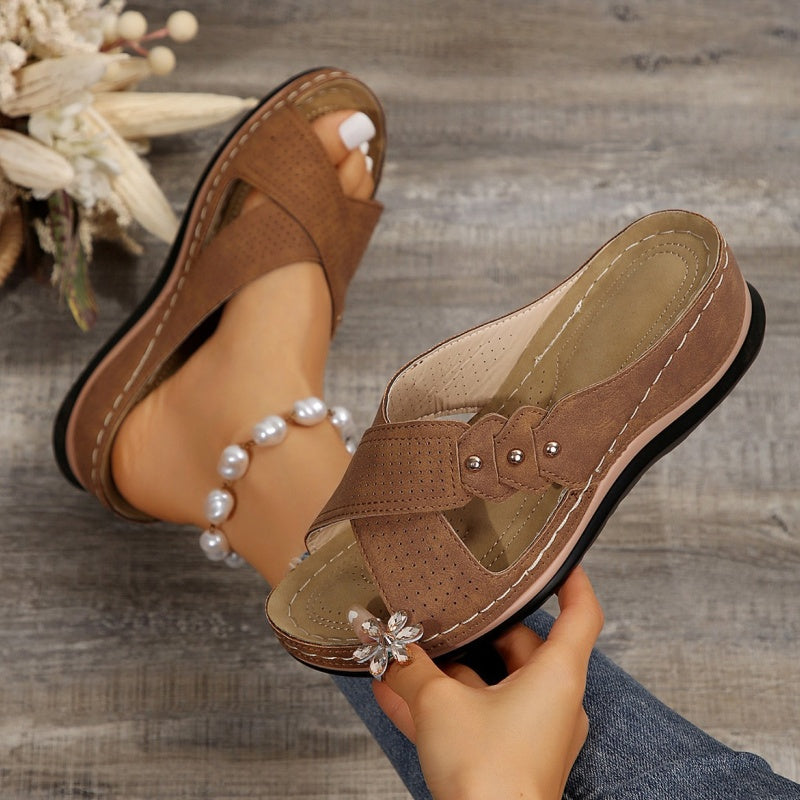 Jessavelle - Cushioned Wedge Sandals