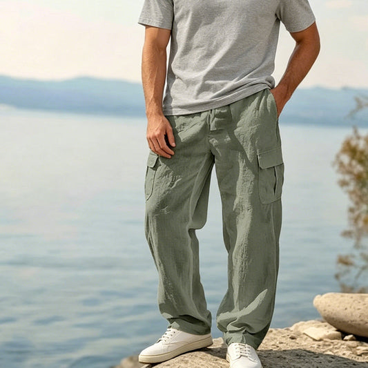 Donovan - Breathable Linen Cargo Trousers